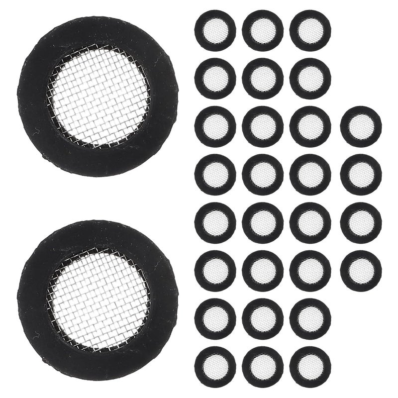 24Pcs Black Rubber Gasket with Screen Mesh 1 2 Inch Filter Washer for Shower Hose Faucet Water Pipes - Image 1